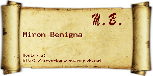Miron Benigna névjegykártya